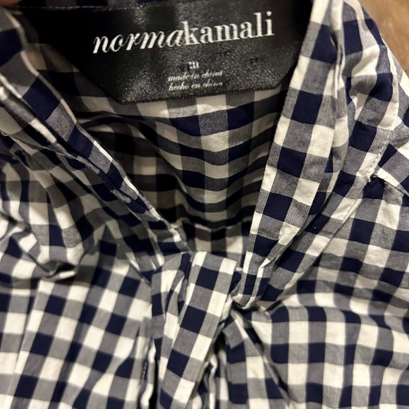 Norma Kamali Black and White Gingham Blouse - Picture 3 of 3
